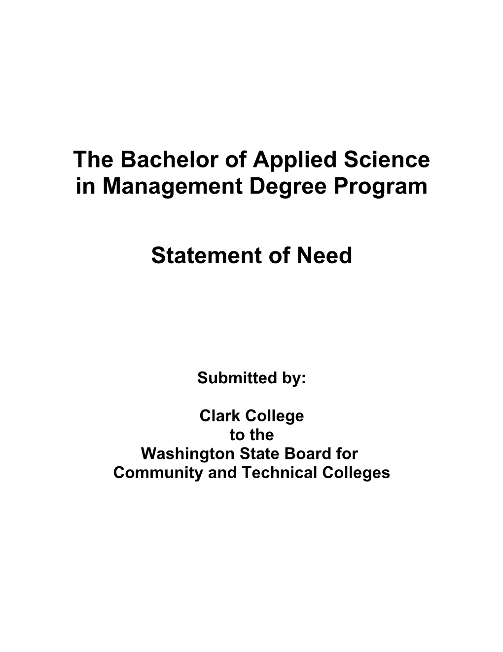 The Bachelor of Applied Science in Management Degree Program