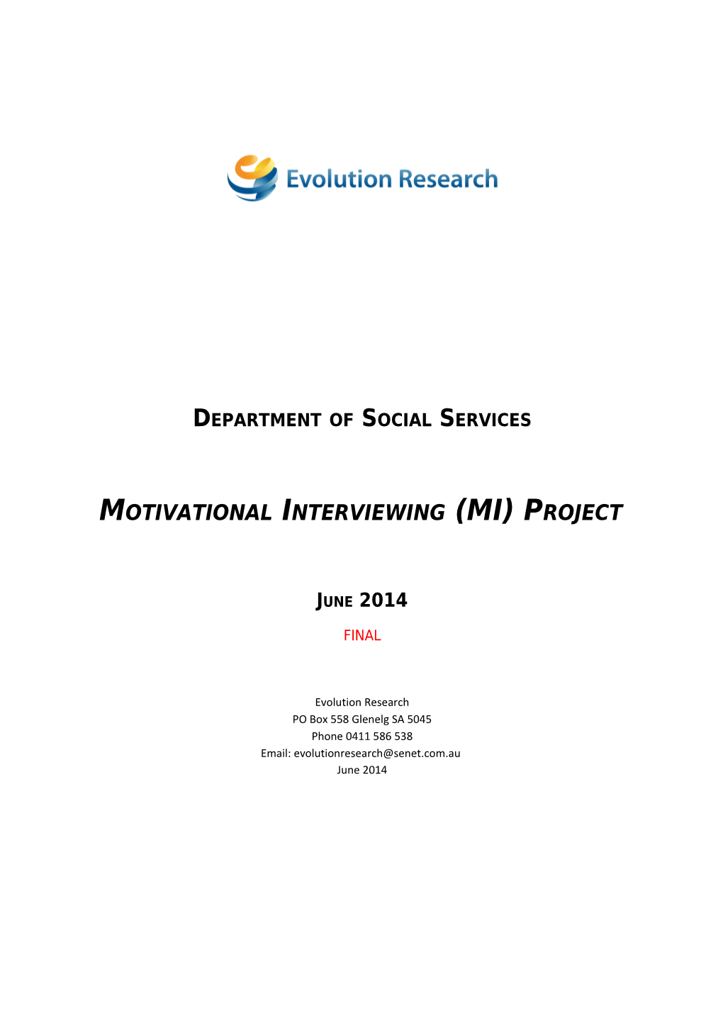 Motivational Interviewing (Mi) Project