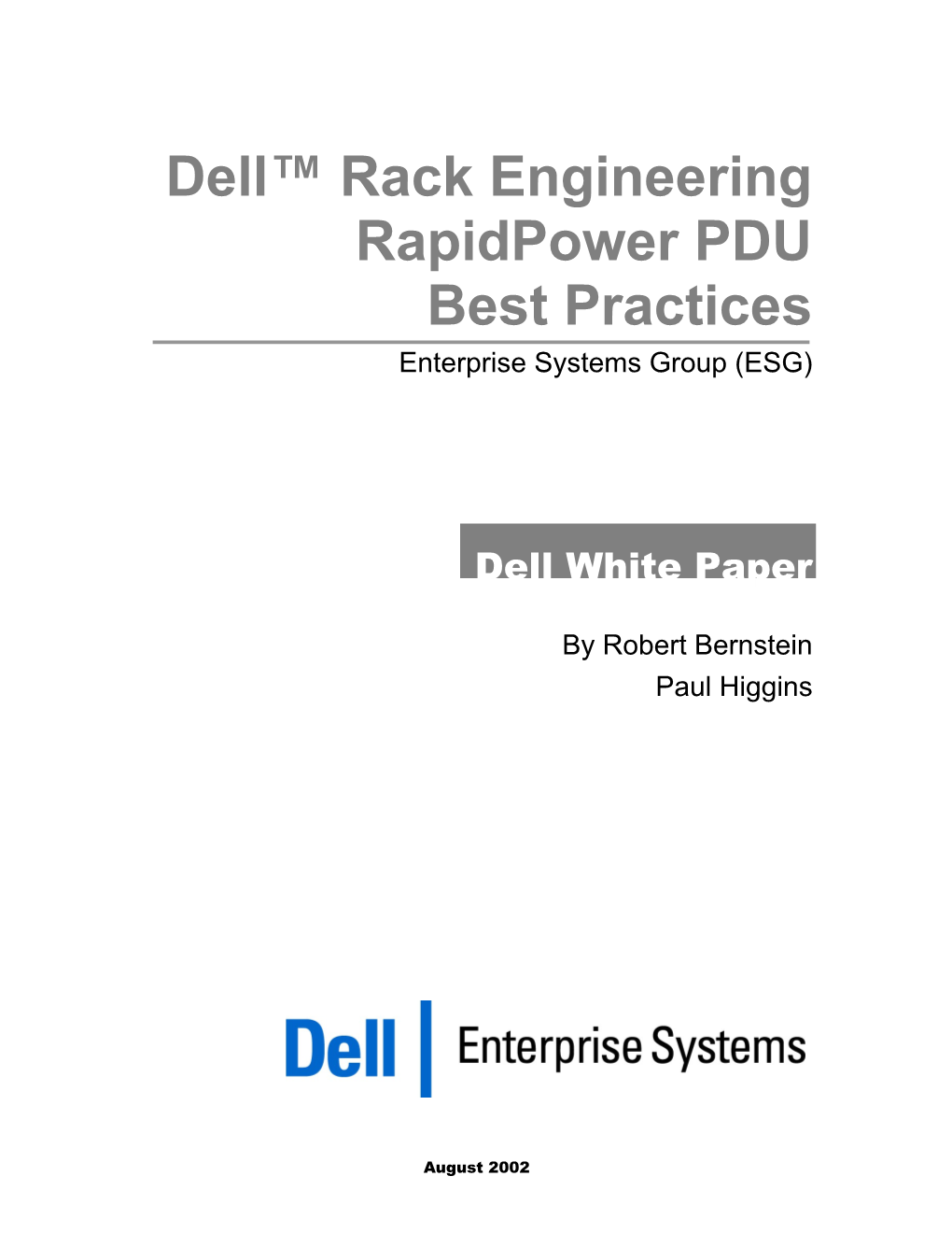Dell Rack Engineering Rapidpower PDU Best Practices
