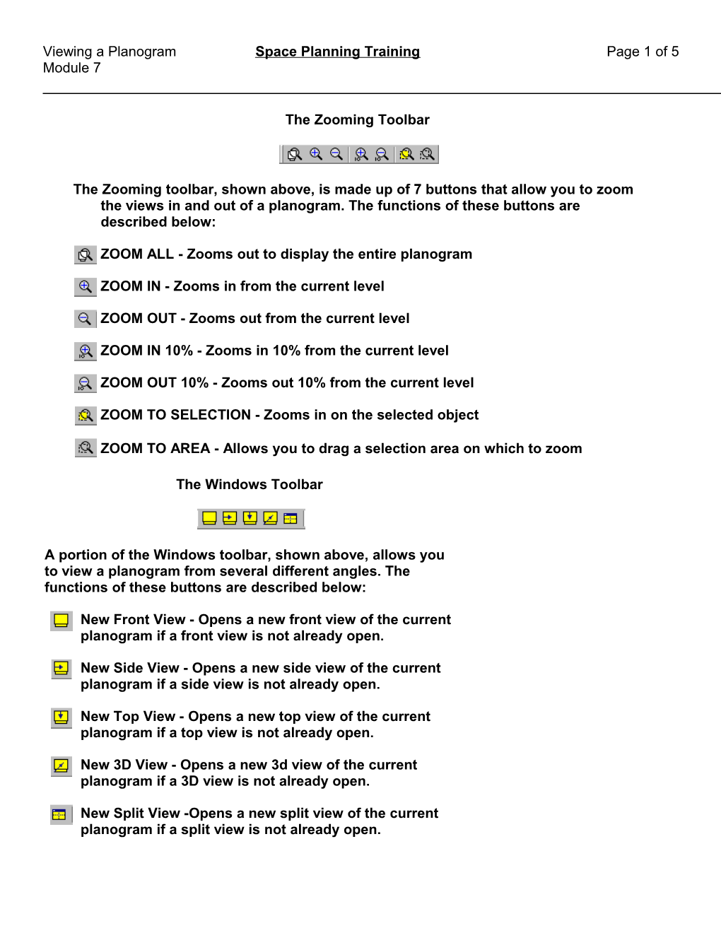 Viewing a Planogram Space Planning Training Page 1 of 5