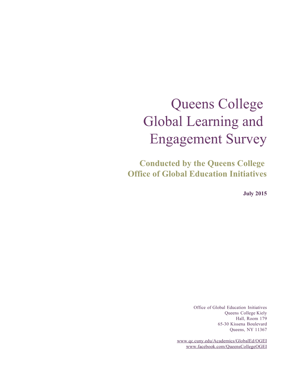 Conducted by the Queens College