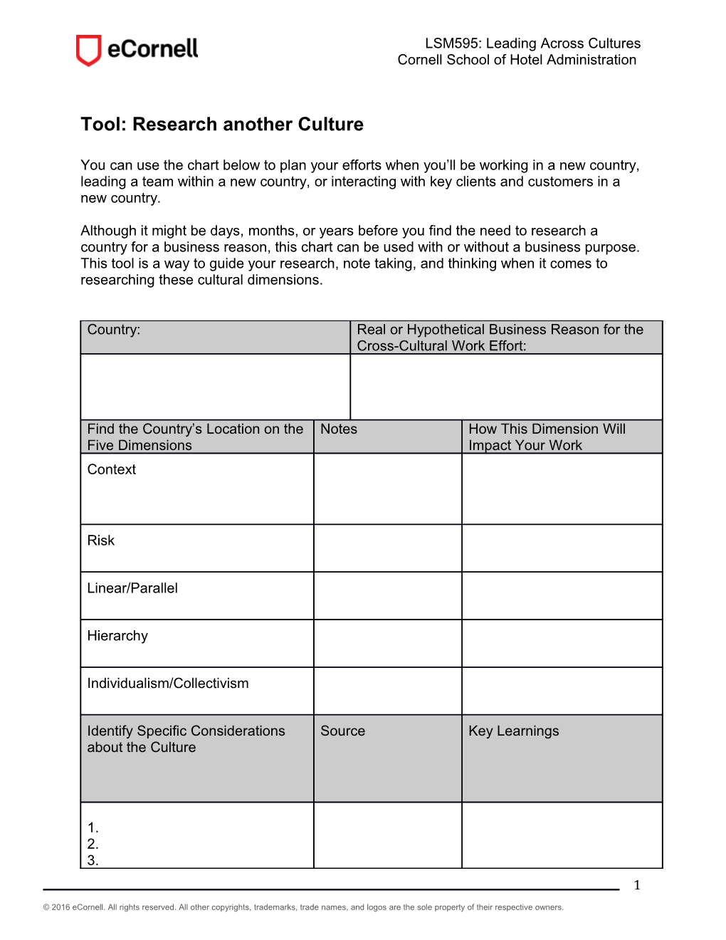 Tool: Research Another Culture