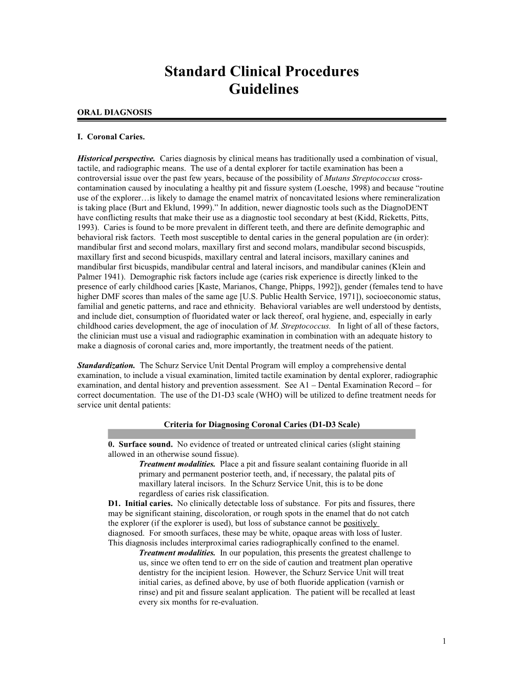 Appendix 1 Service Unit Standardization