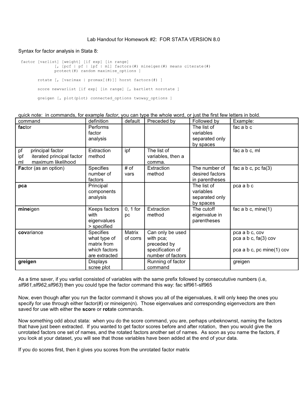 Lab Handout for Homework #2