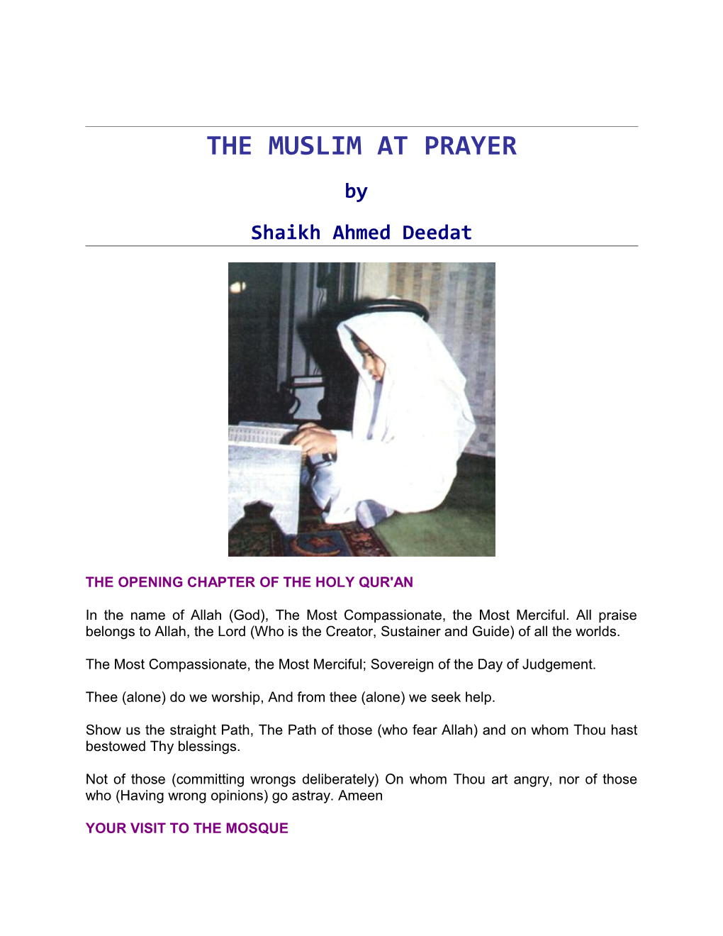 The Muslim at Prayer