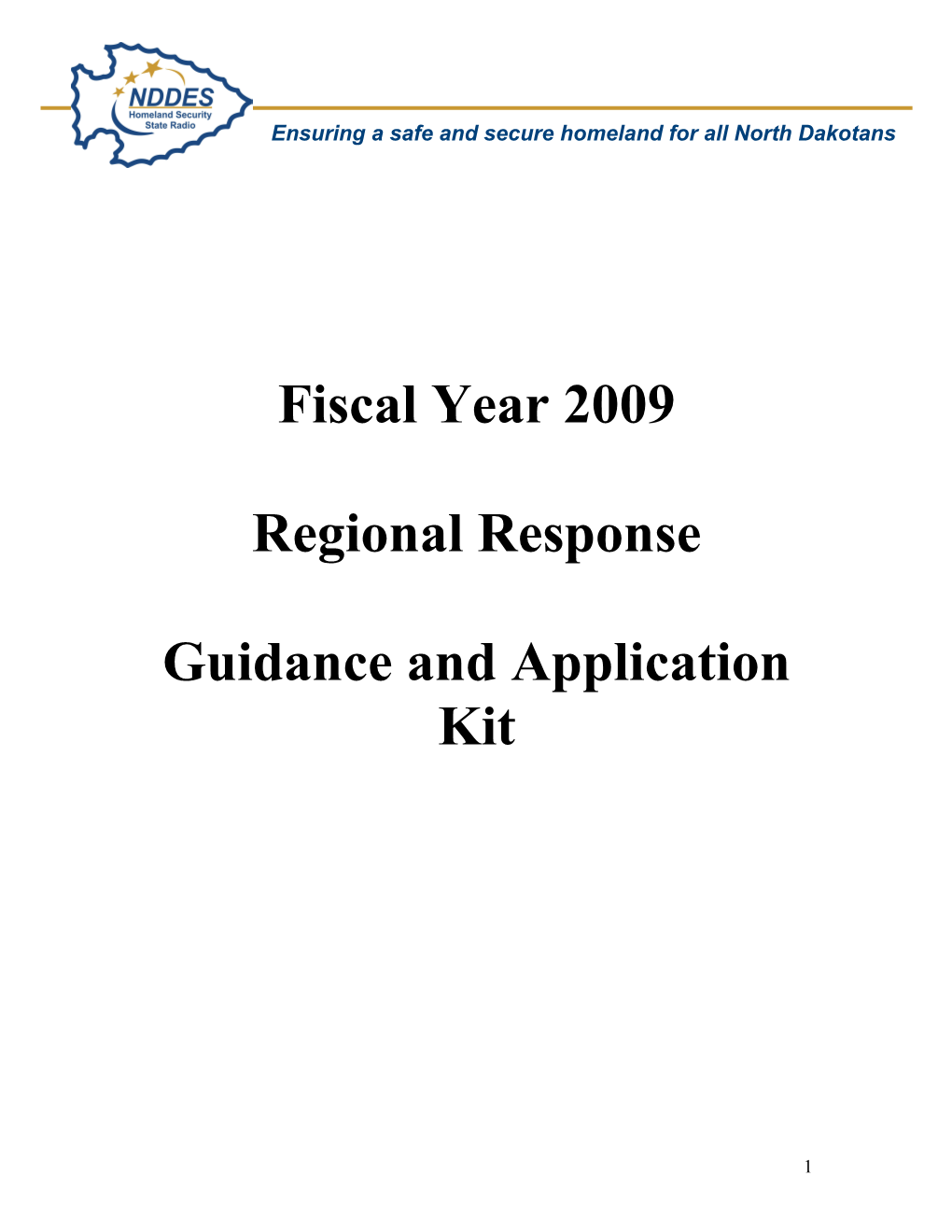 Regional Response Sub Grant Application
