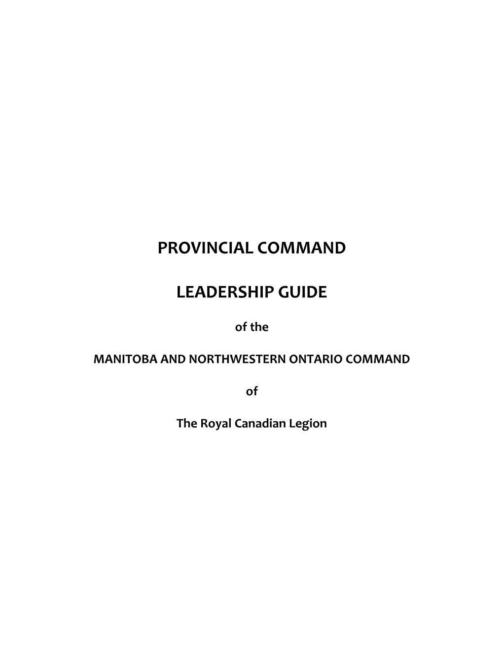 Manitoba and Northwestern Ontario Command