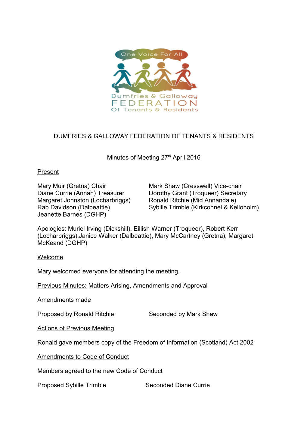 Dumfries & Galloway Federation of Tenants & Residents