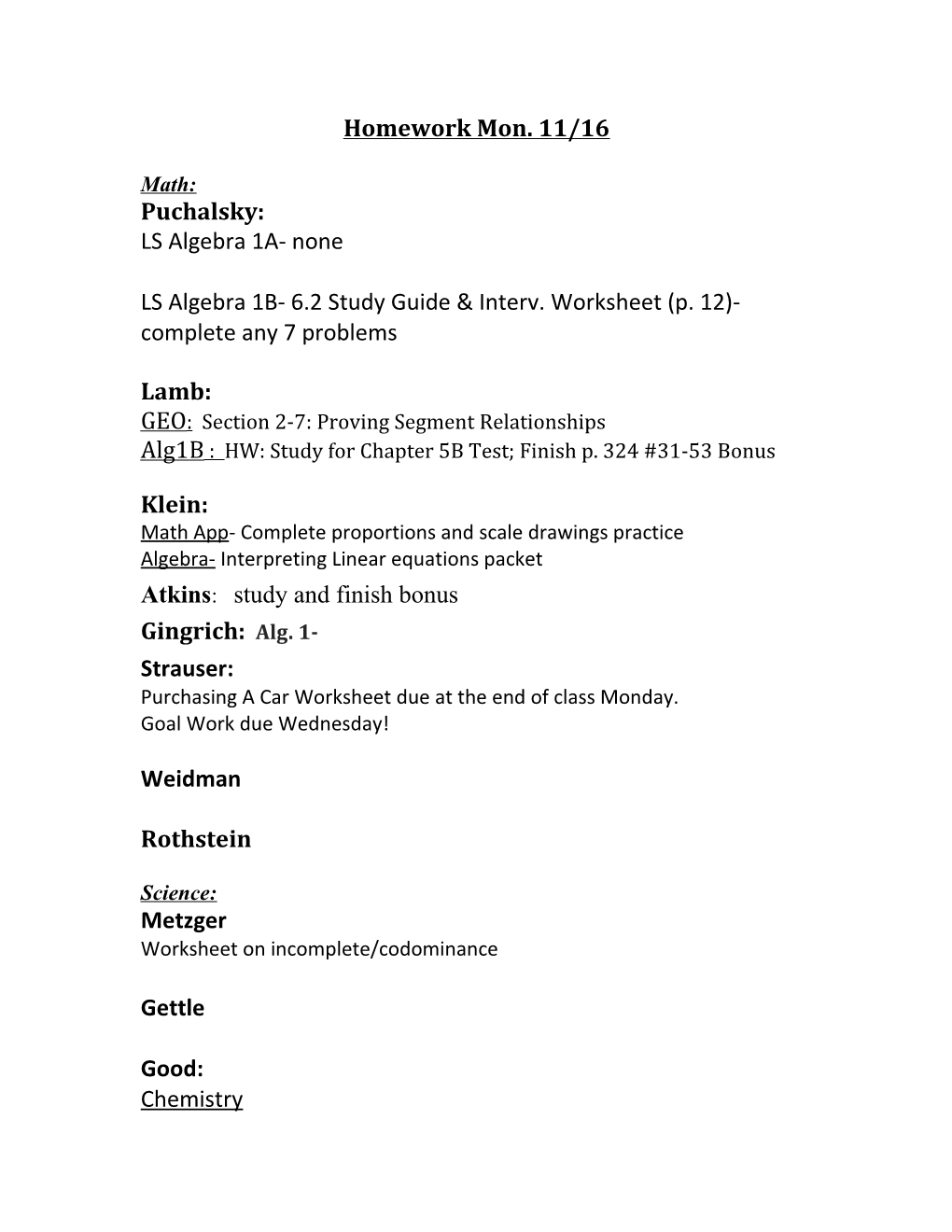 LS Algebra 1B- 6.2 Study Guide & Interv. Worksheet (P. 12)- Complete Any 7 Problems