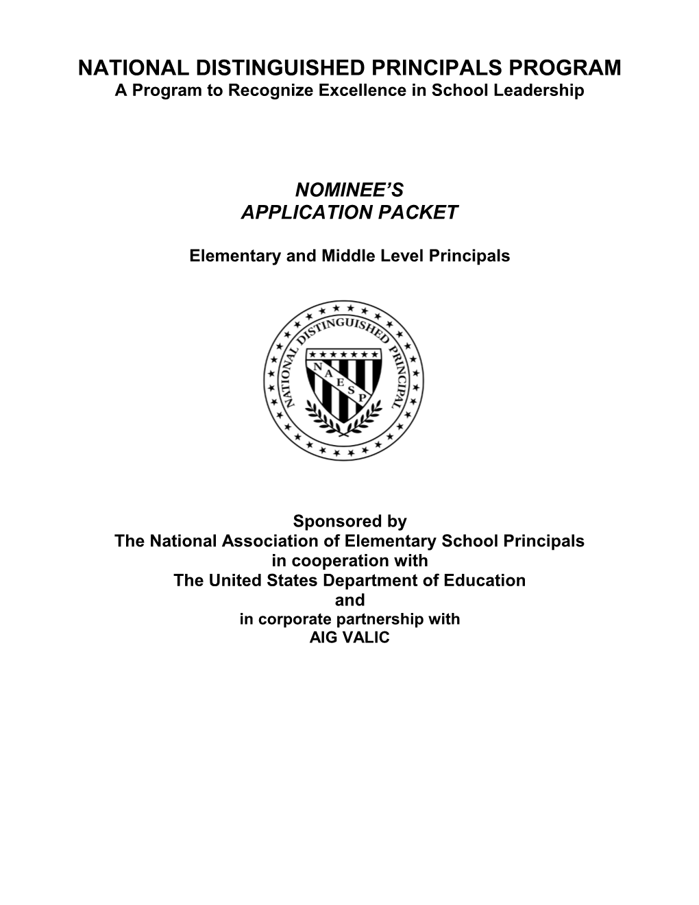 Nominee's Application Packet