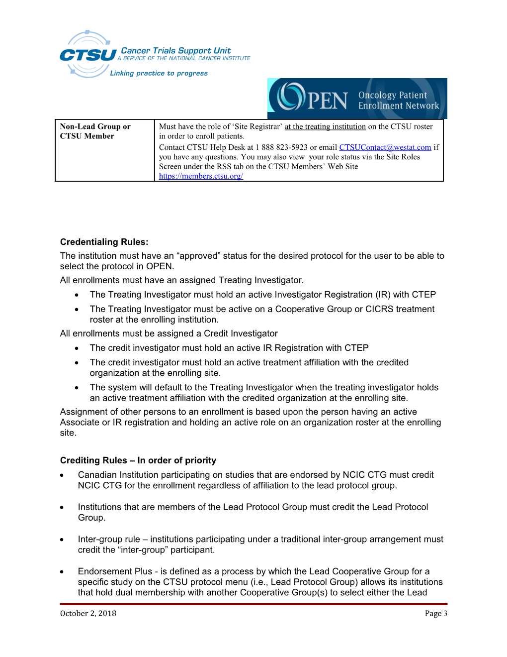 Guidelines for OPEN Access and Crediting
