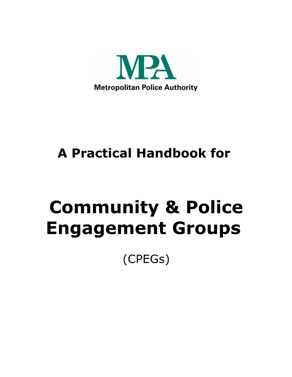 Community & Police Engagement Groups
