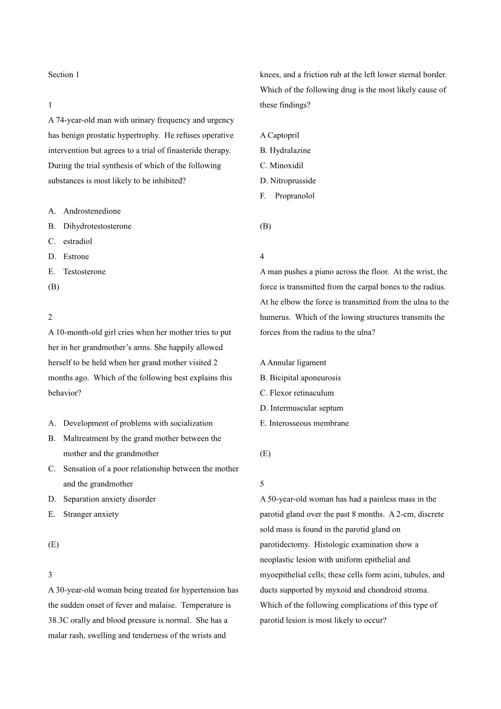 A 74-Year-Old Man with Urinary Frequency and Urgency Has Benign Prostatic Hypertrophy