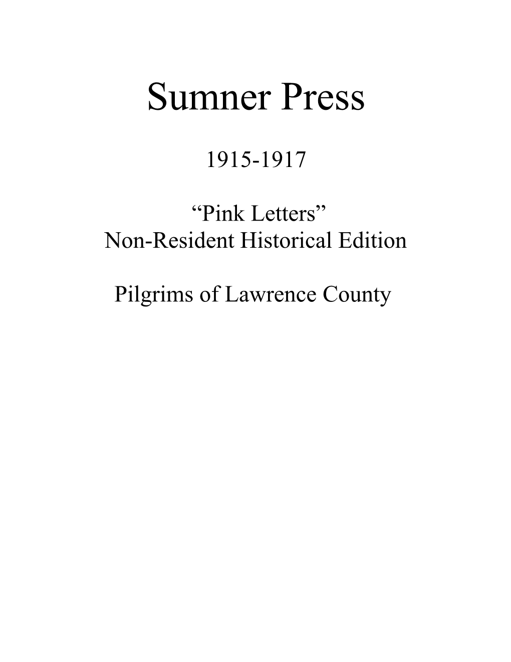 Non-Resident Historical Edition