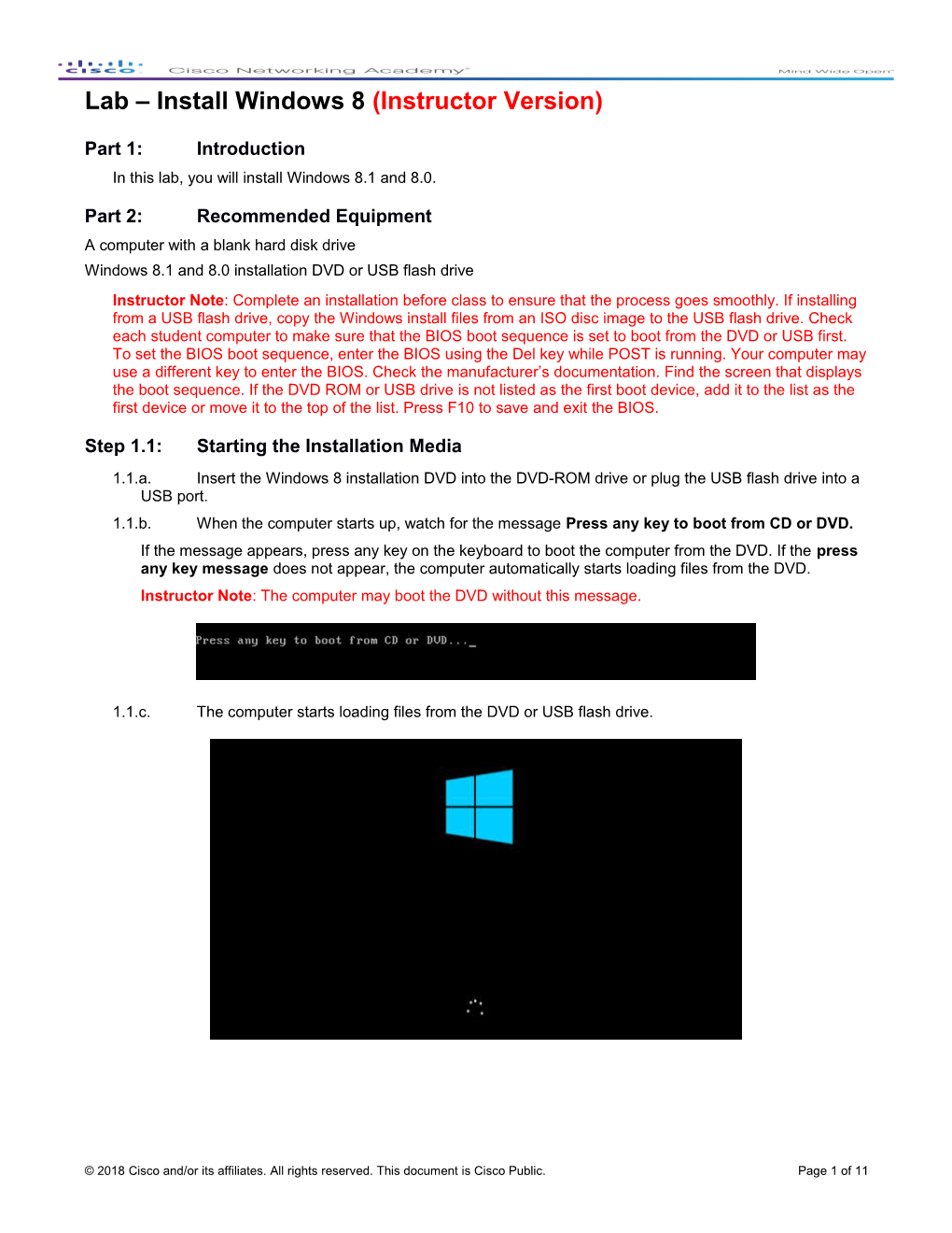 Lab Install Windows 8