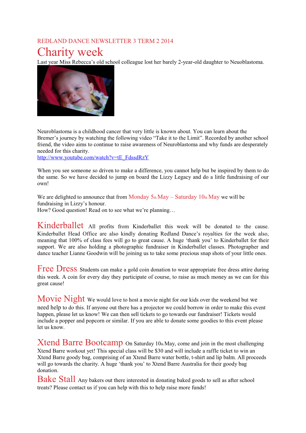 Redland Dance Newsletter 3 Term 2 2014