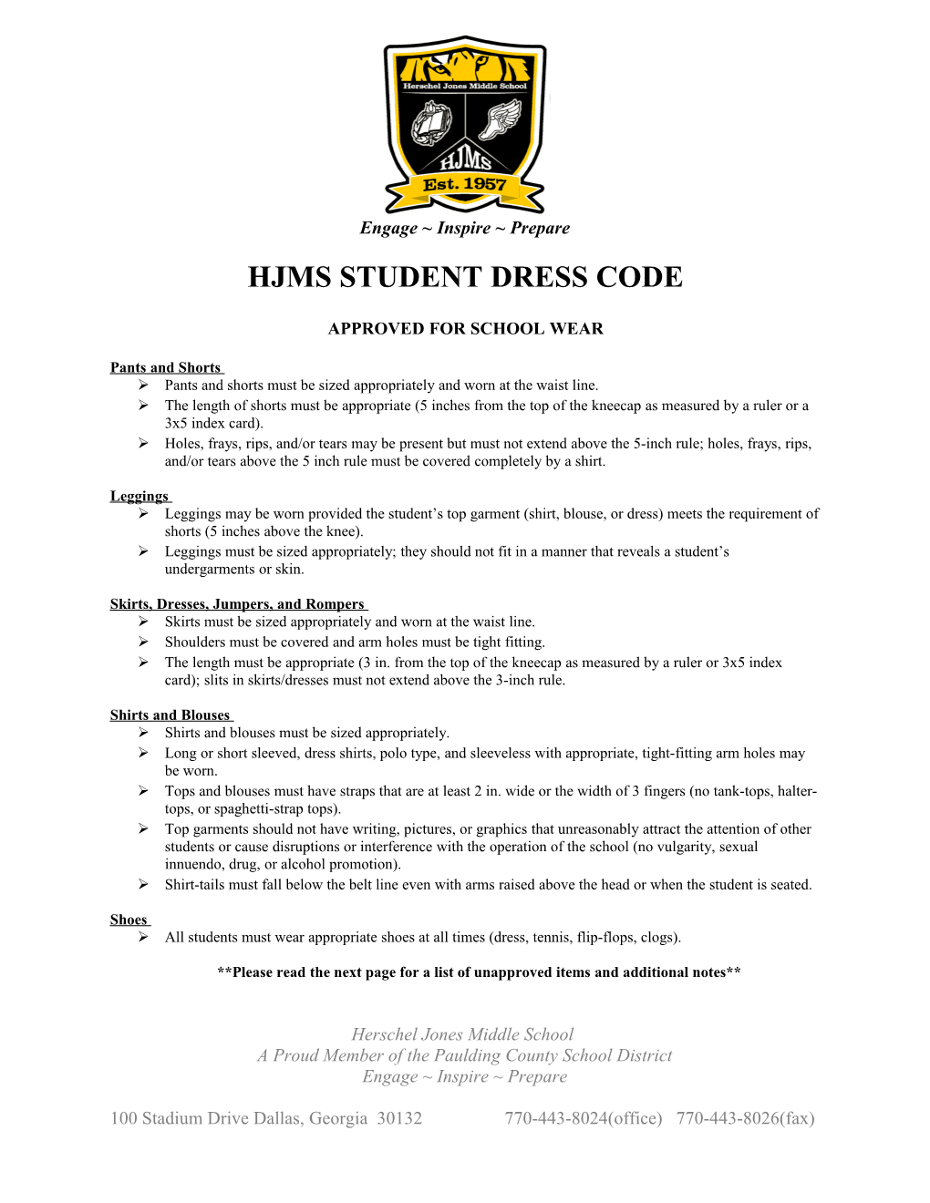 Hjms Student Dress Code
