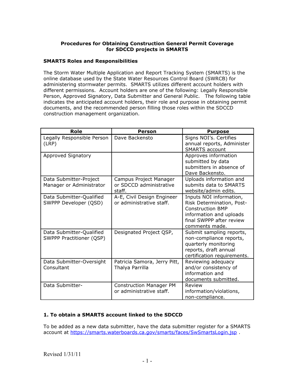 Appn B-3 SMARTS NOI-SWPPP Review-Input Proceedures