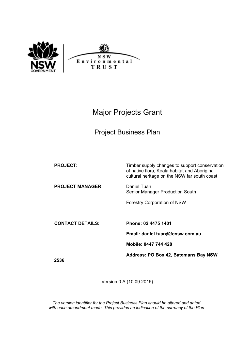 Major Projects Grant
