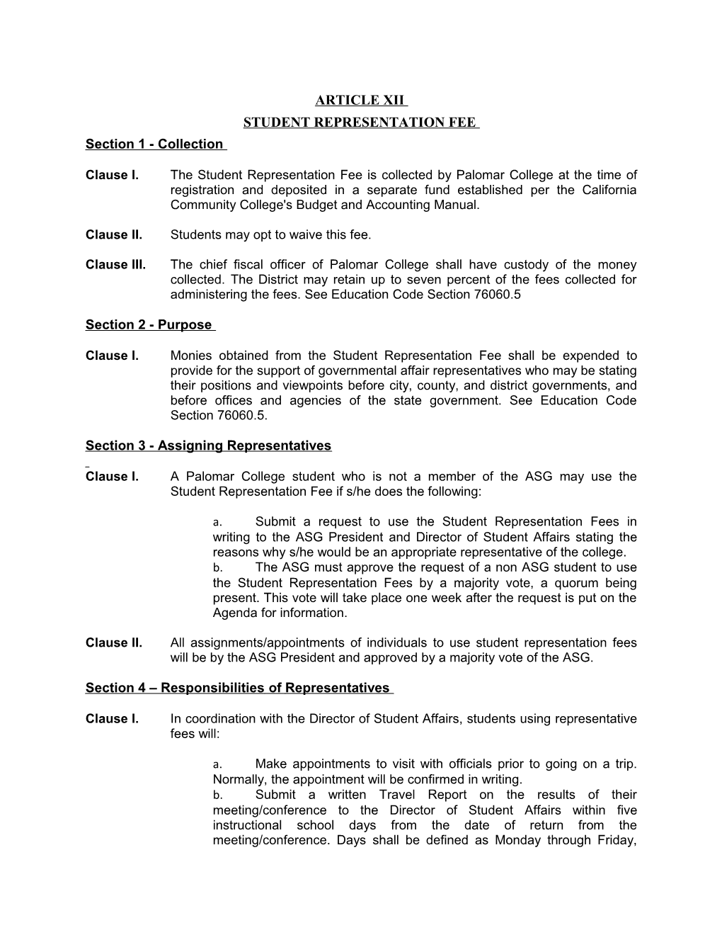 Student Representation Fee