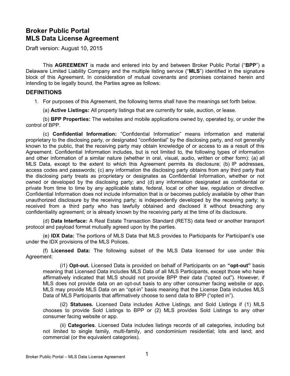 101013 Standard Third Party Data Access Agreement - Model