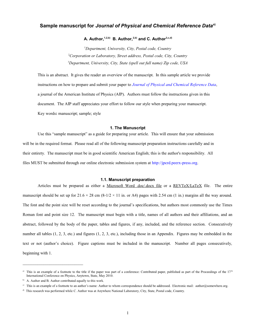 JPCRD Sample Manuscript