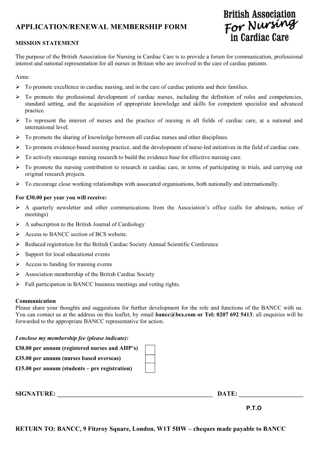 Application/Renewal Membership Form