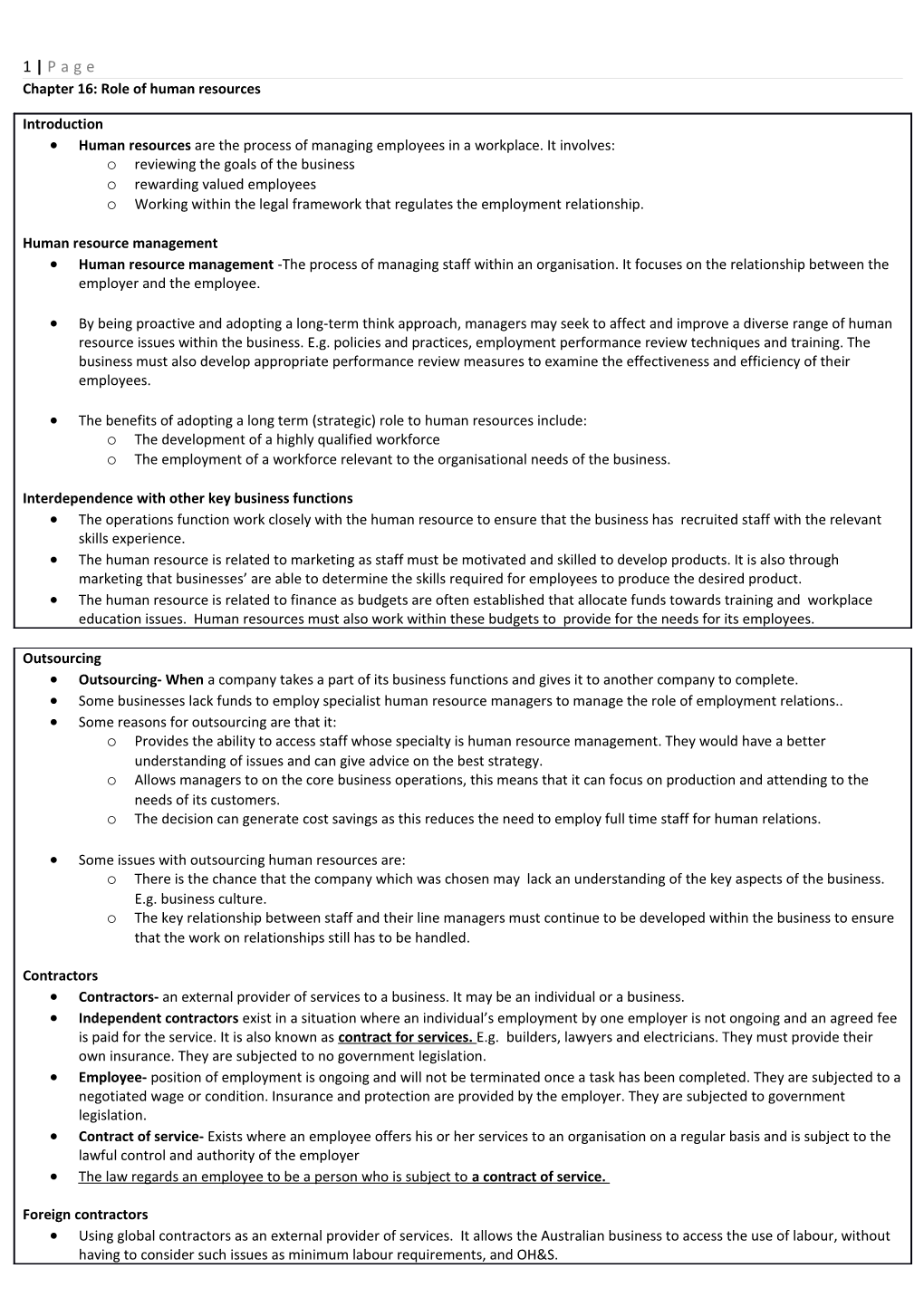 Chapter 16: Role of Human Resources