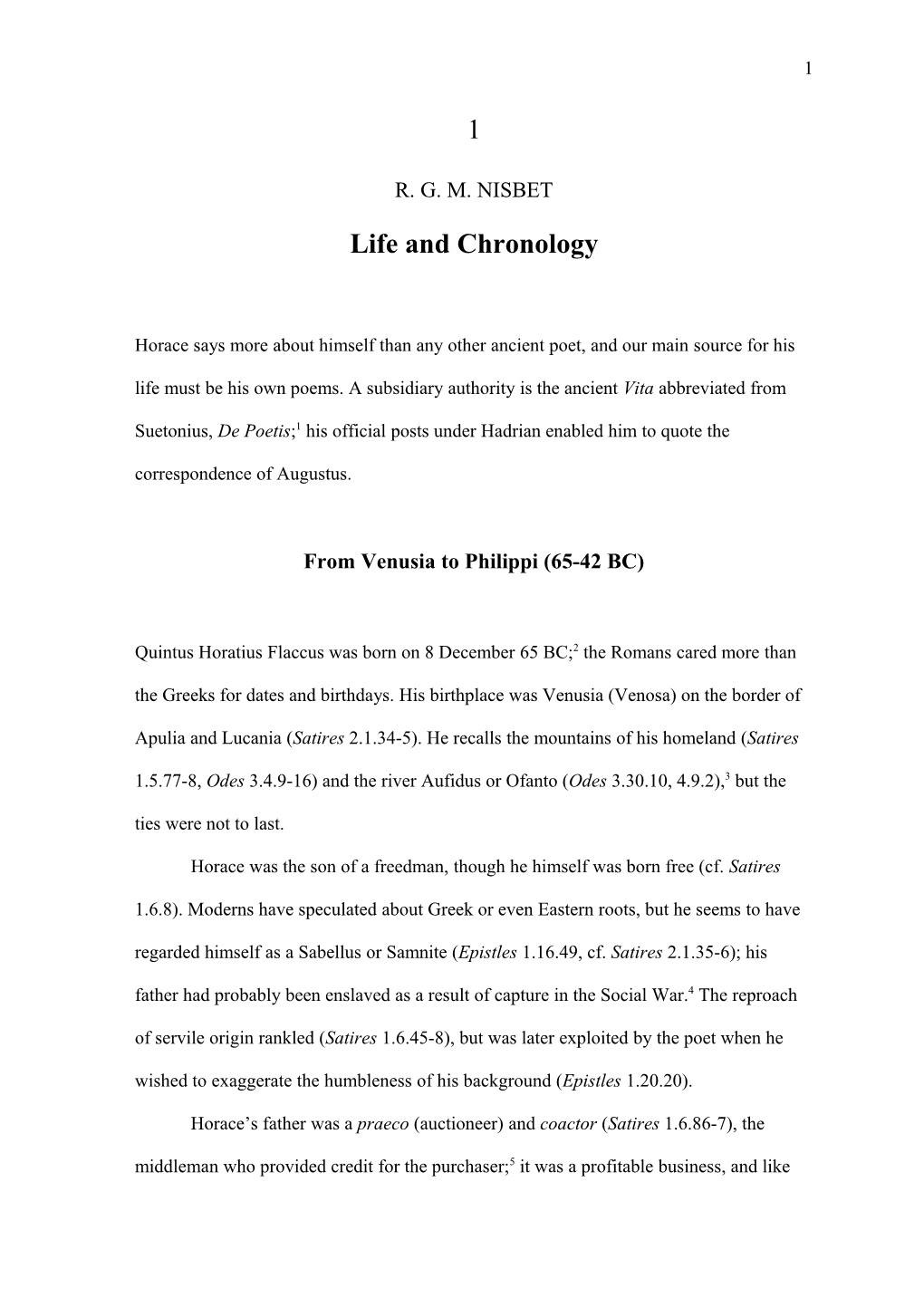 Life and Chronology