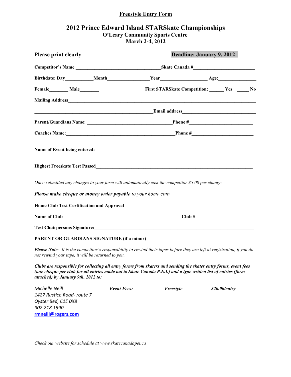 Skater Entry Form