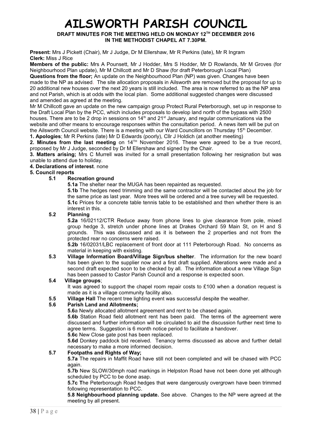 Ailsworth Parish Council