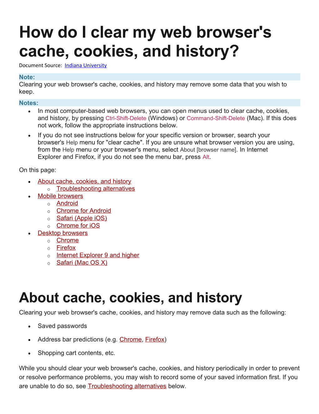 How Do I Clear My Web Browser's Cache, Cookies, and History?