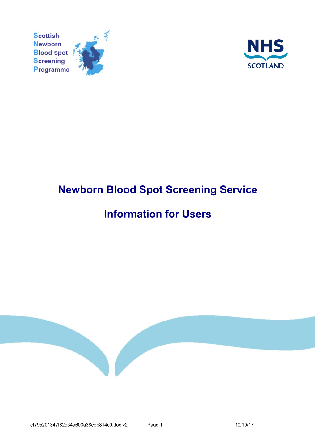 Newborn Blood Spot Screening Service