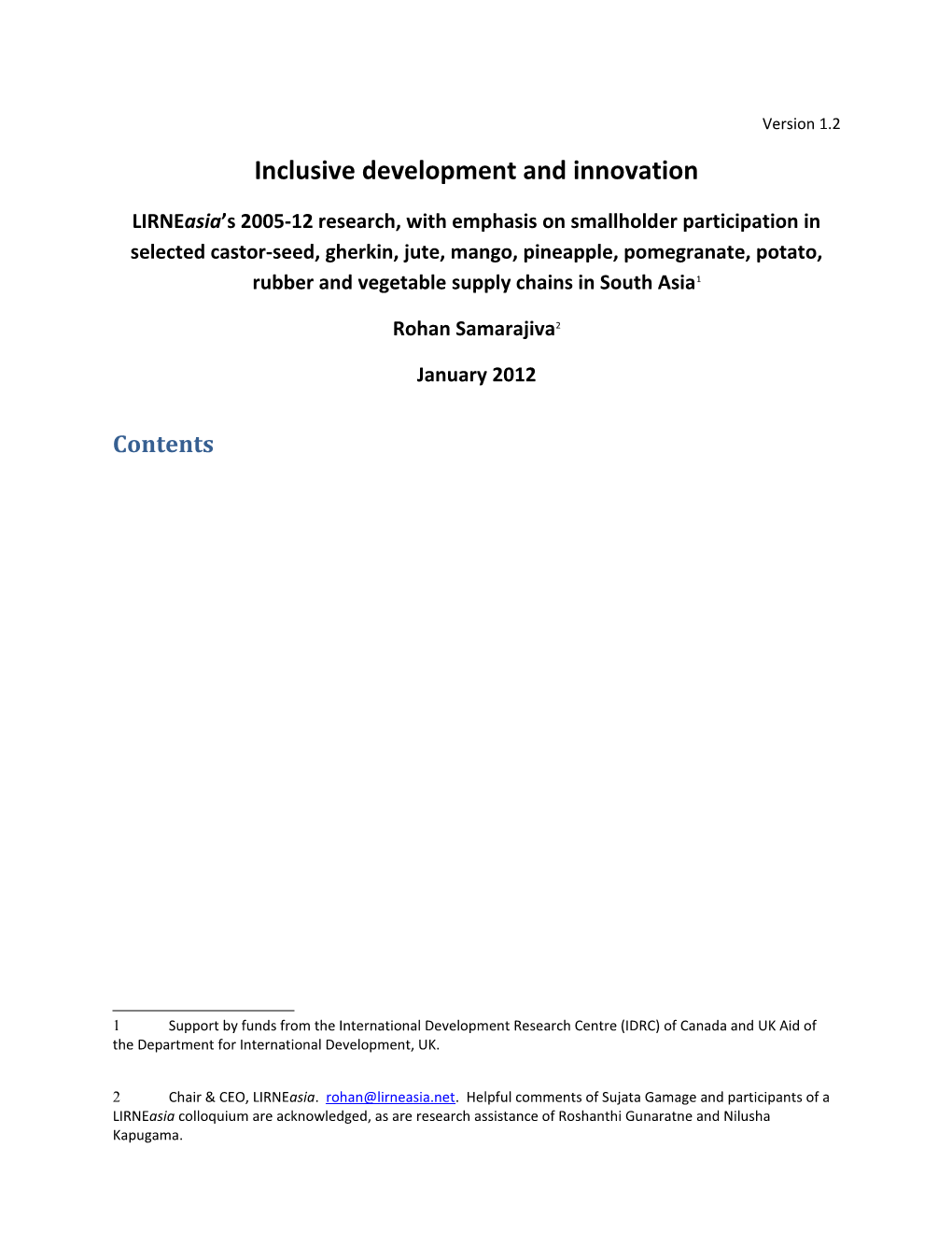 Inclusive Development and Innovation