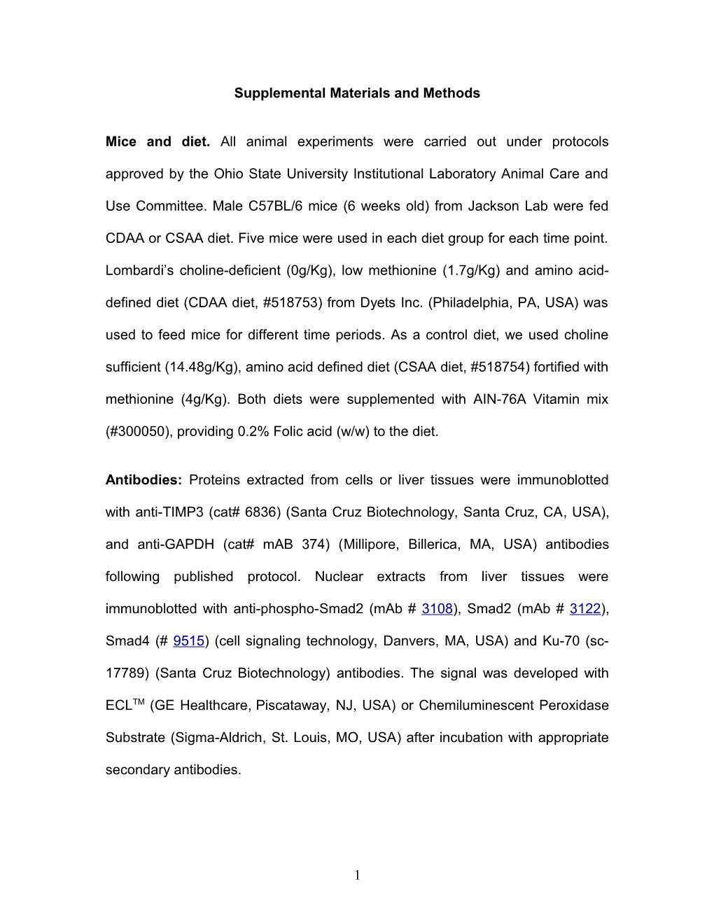 Table 1 Micrornas That Are Significantly Deregulated in the Livers of Mice Fed CDAA Diet