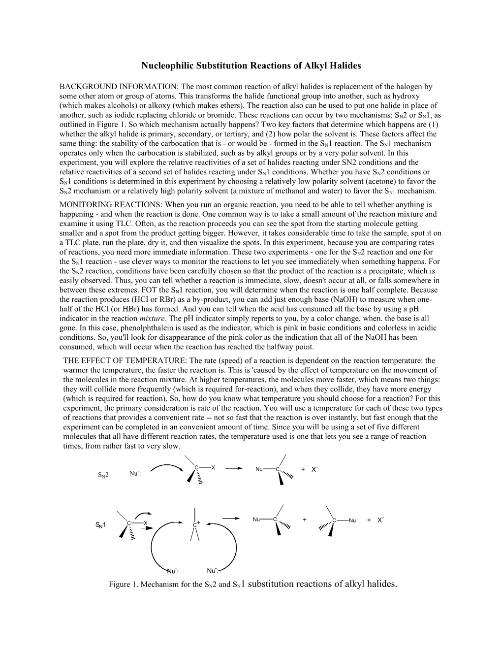 Nucleophilic Substitution Reactions of Alkyl Halides