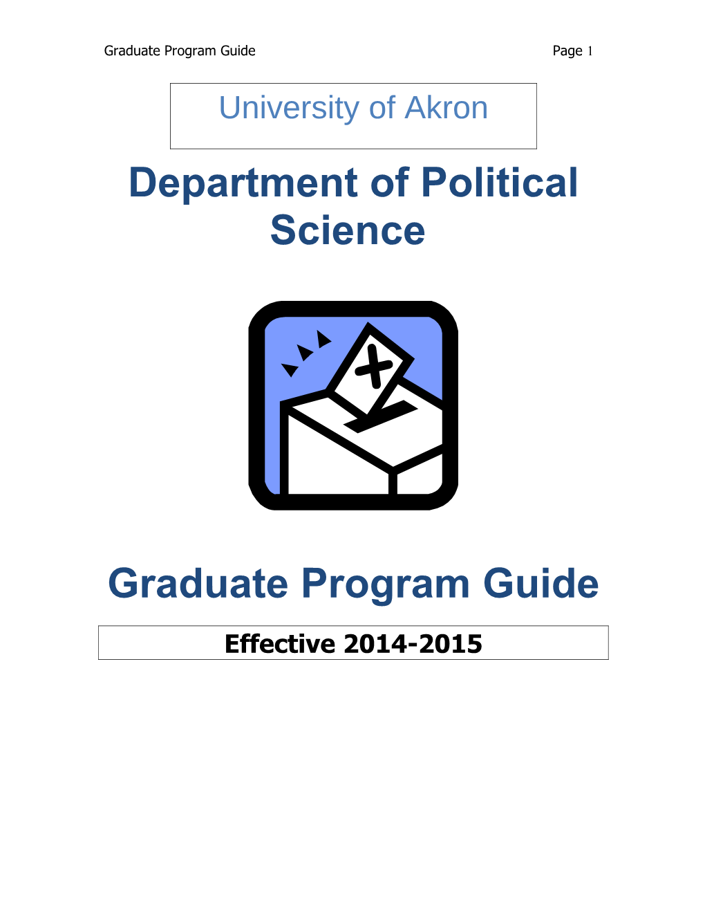 Department of Political Science Graduate Program Review