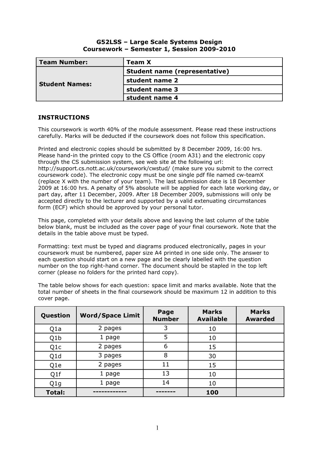 G52LSS Large Scale Systems Design