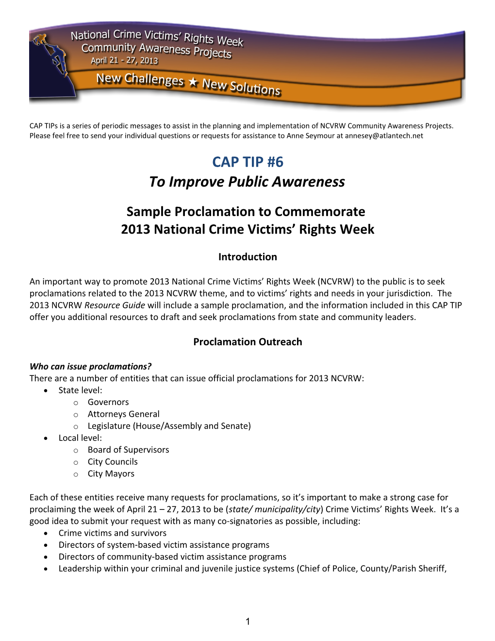 2013 National Crime Victims Rights Week