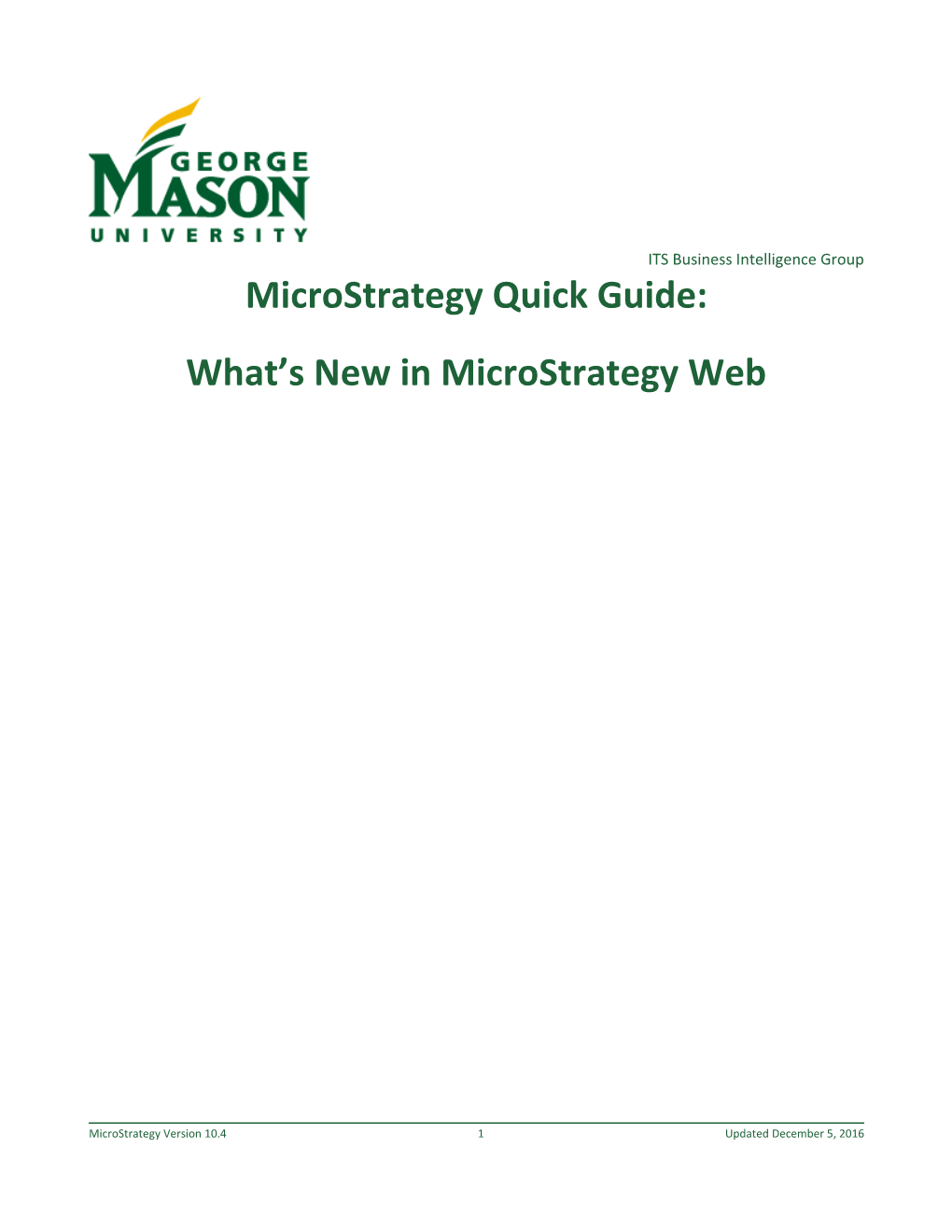 What S New in Microstrategy Web