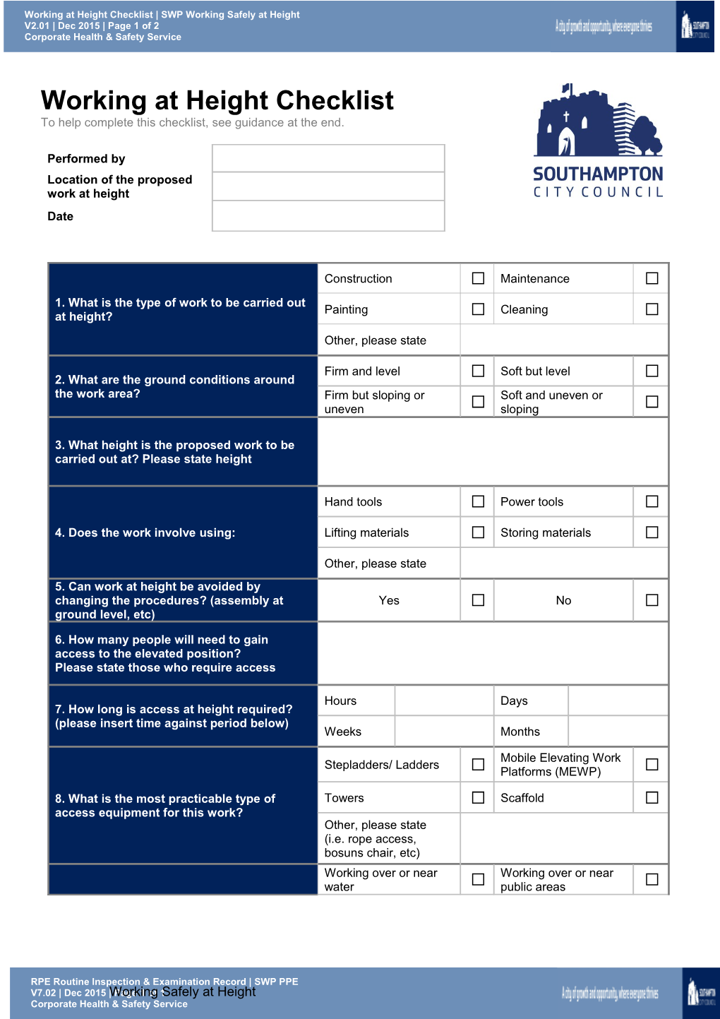 The Factors to Consider in Planning Work at Height Should Include