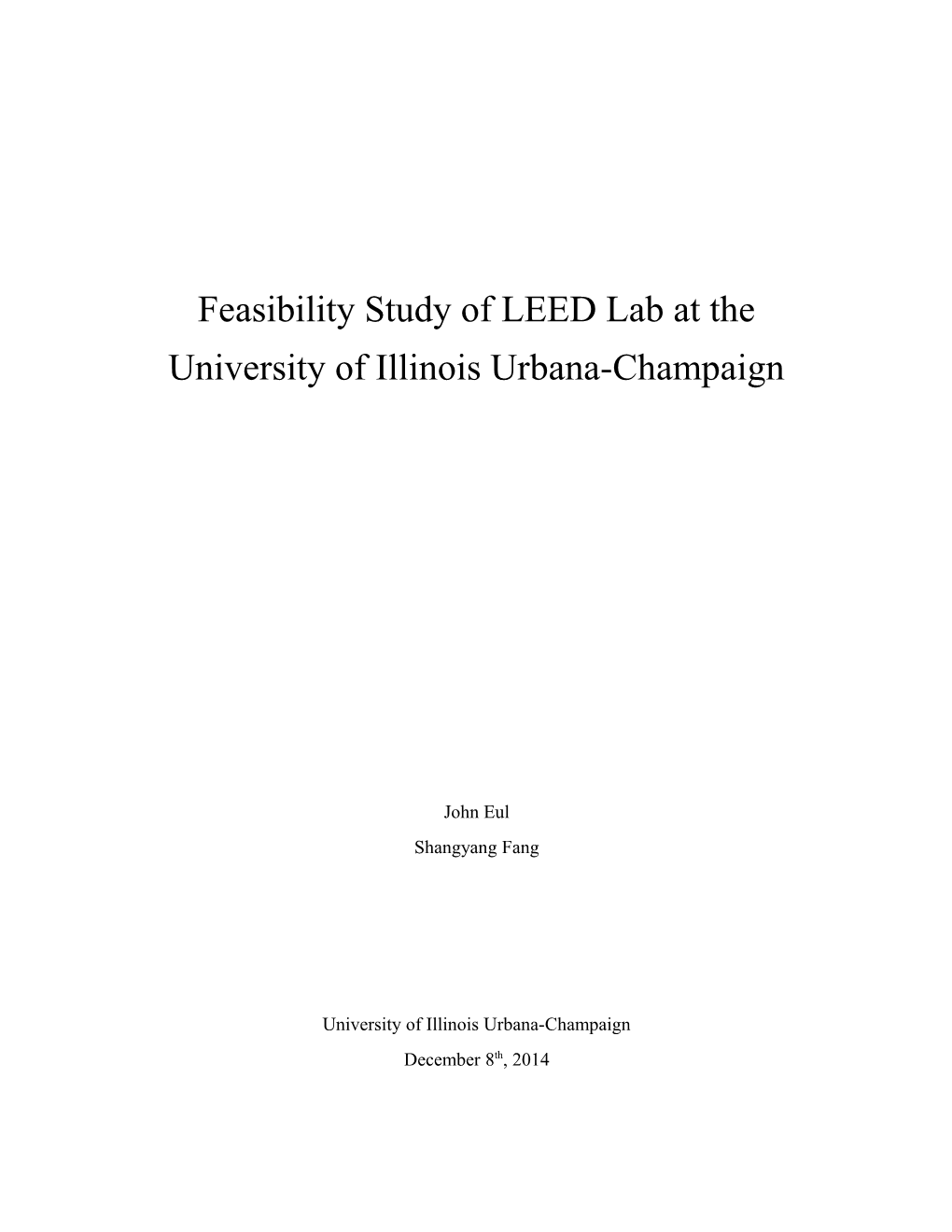 Feasibility Study of LEED Lab at The
