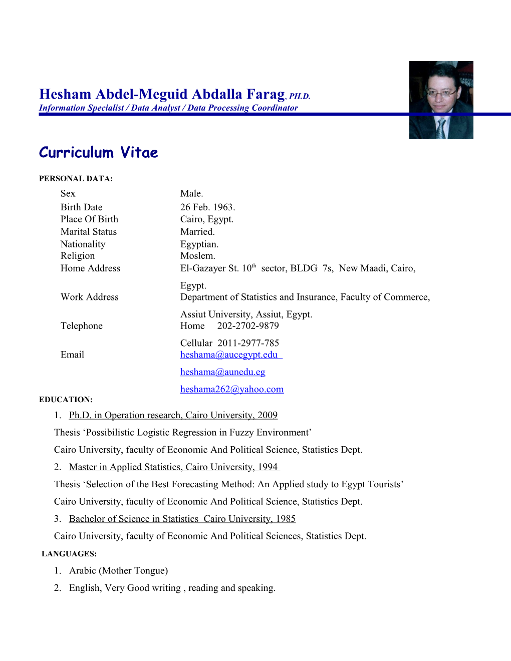 Hesham Abdel-Meguid Abdalla Farg, Phd
