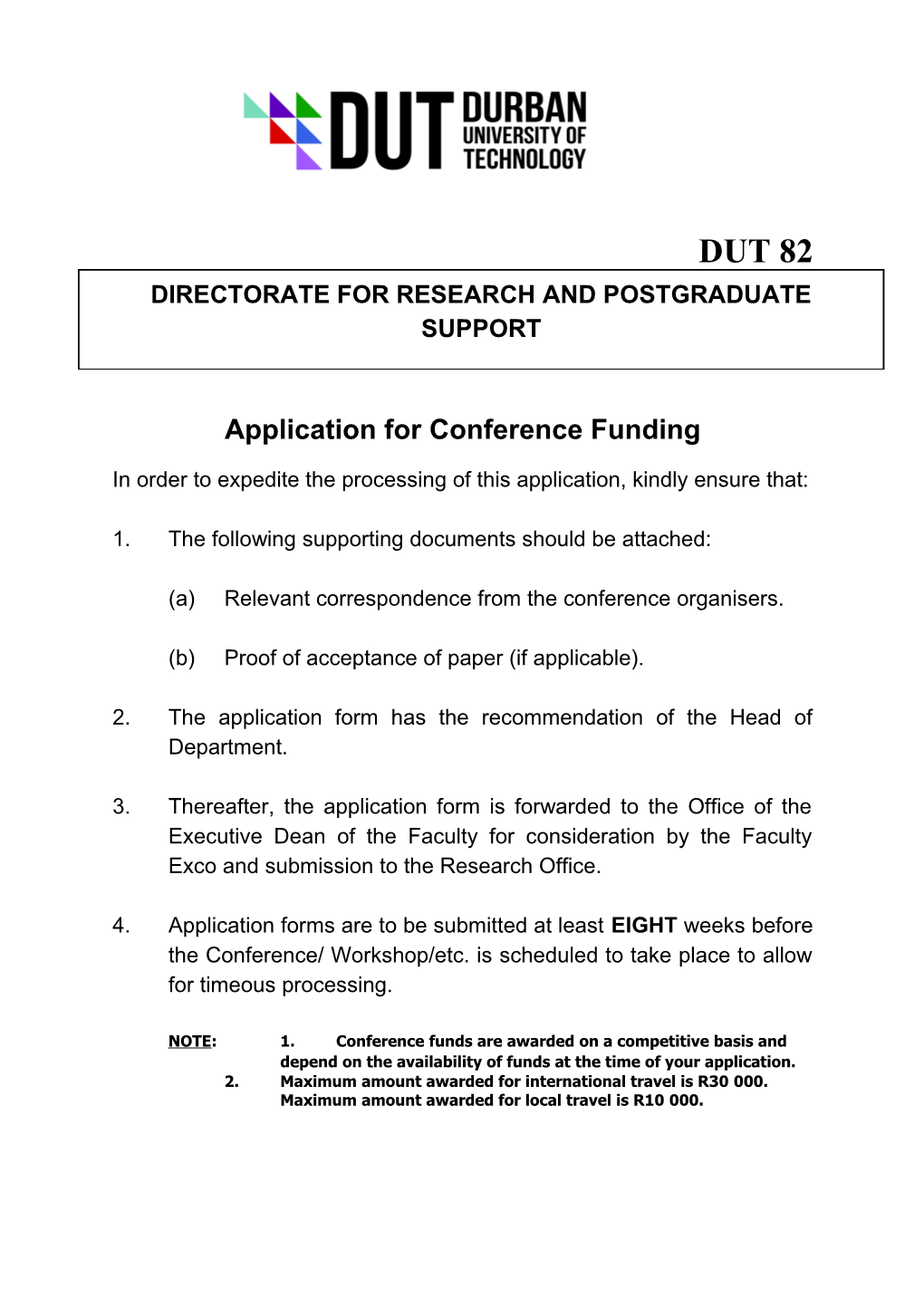 Application for Conference Funding
