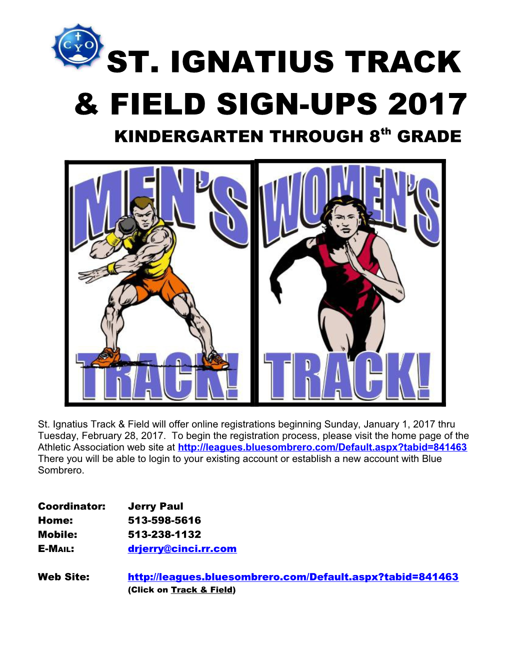 St. Ignatius Track & Field Sign-Ups 2017