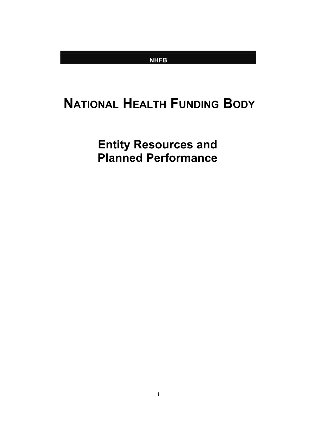 National Health Funding Body