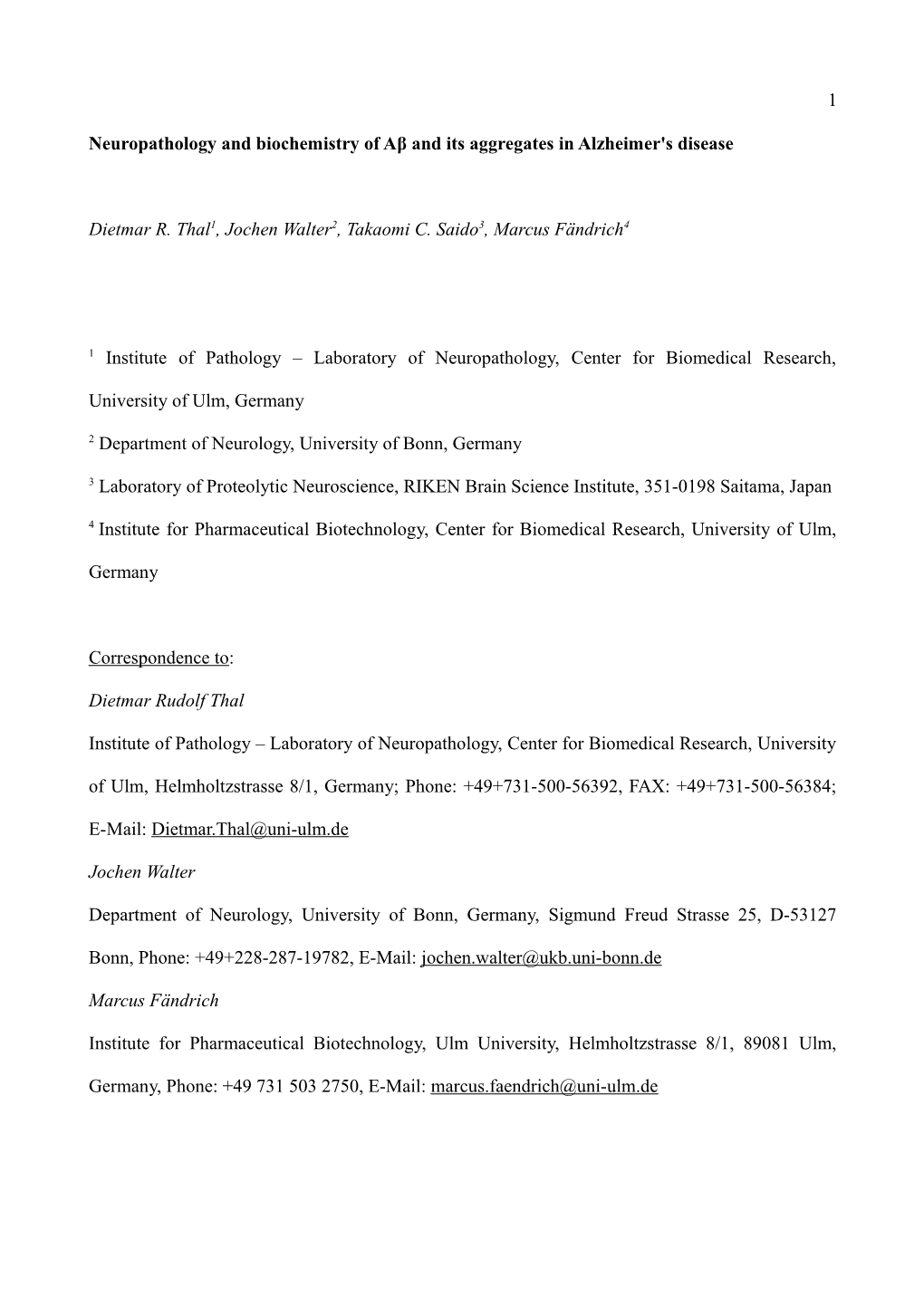 Review Acta Neuropathologica