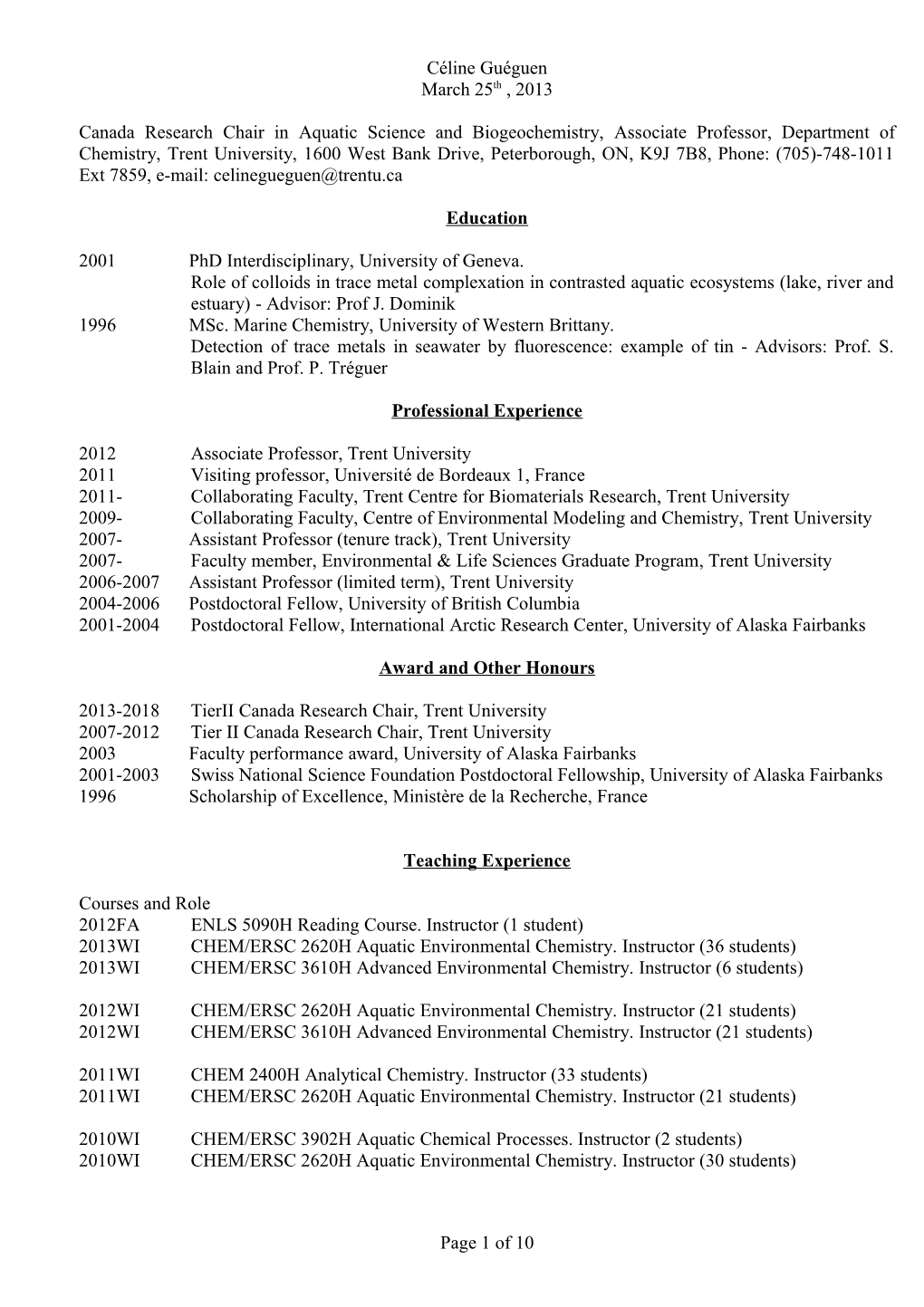 2001 Phd Interdisciplinary, University of Geneva