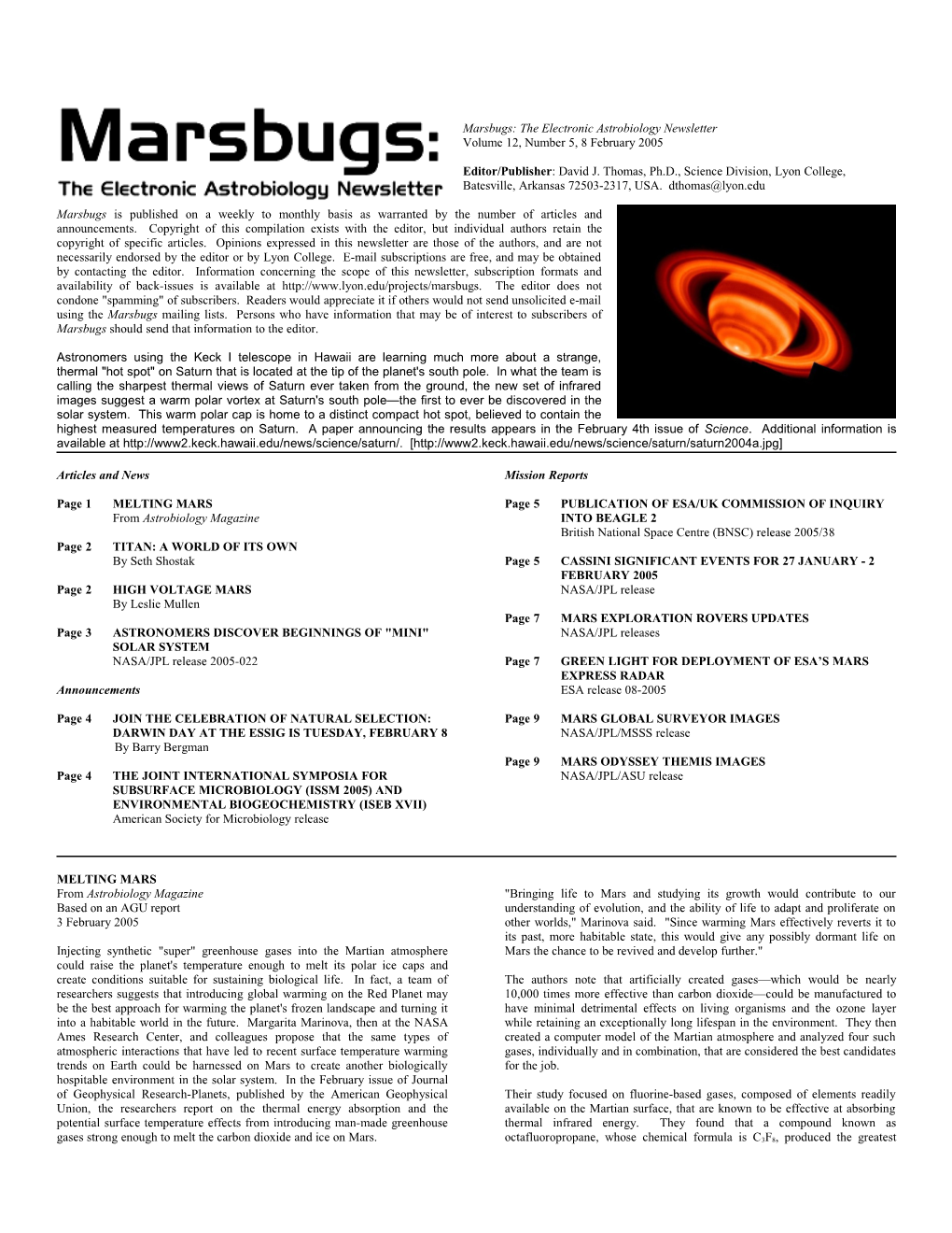 Marsbugs Vol. 12, No. 5