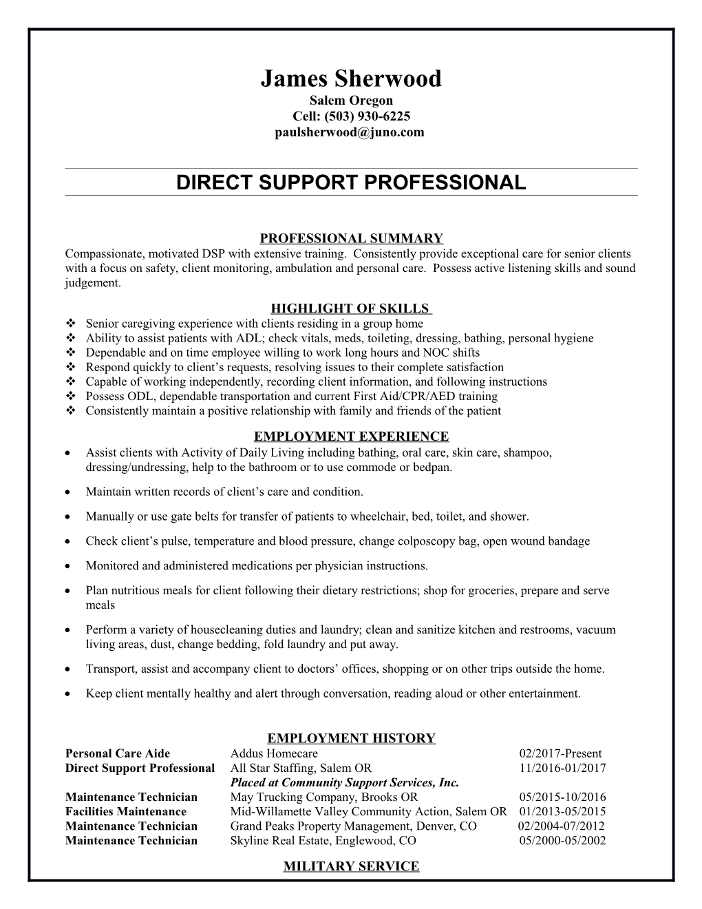 Direct Support Professional
